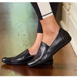 NEW Mephisto Women's Korie Leather Air Jet Slip On Loafer Flats Shoes 37 6 Black